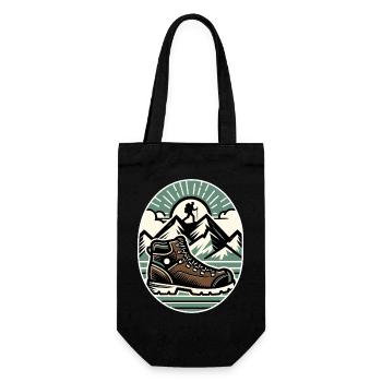 Drawing Hiker Mountain Hiking Shoe - Gift Bag for Bottles - black - Front