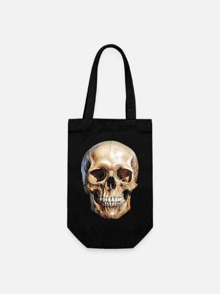 Crâne Crâne, symbole de mort et de danger - Sac à bouteille - noir