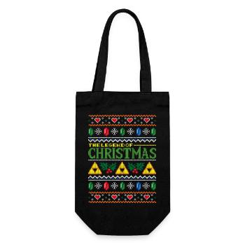 Ugly Christmas Sweater (Legendary Christmas) - Gift Bag for Bottles - black - Front