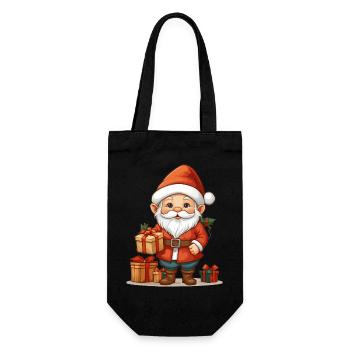 Weihnachts Wichtel - Geschenkbeutel für Flaschen - Schwarz - Vorne