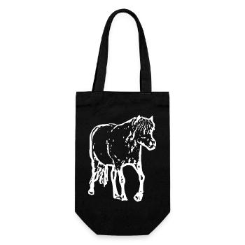 white horse white horses t-shirt gift rider - Gift Bag for Bottles - black - Front