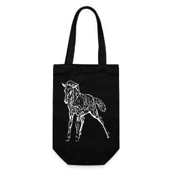 cheval blanc cheval blanc t-shirt cadeau cavalier - Sac à bouteille - noir - Devant