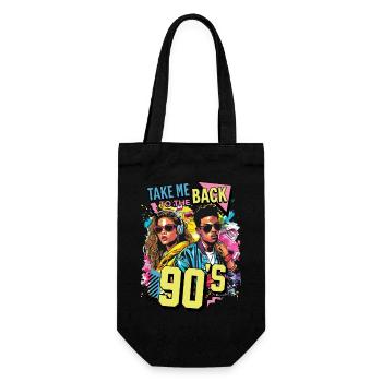 des années 90 des années 90 coloré musique fête carnaval costume - Sac à bouteille - noir - Devant
