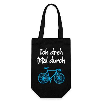 Rad Durchdrehen Fahrrad Rennrad Klima Umwelt Hobby - Geschenkbeutel für Flaschen - Schwarz - Vorne
