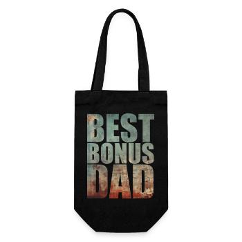 Best Bonus Dad - Geschenkbeutel für Flaschen - Schwarz - Vorne