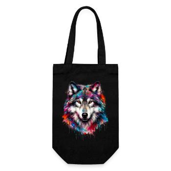 Wolf - Gift Bag for Bottles - black - Front