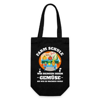 Ferme-école de légumes - Sac à bouteille - noir - Devant