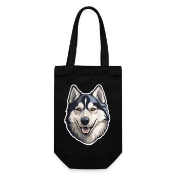 Siberian Husky - Gift Bag for Bottles - black - Front