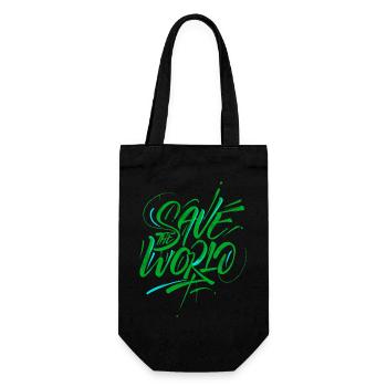 Save the World Graffiti Aktivismus - Geschenkbeutel für Flaschen - Schwarz - Vorne
