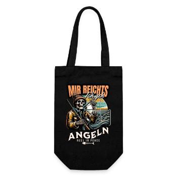 MIR REICHT`S ICH GEH ANGELN - Geschenkbeutel für Flaschen - Schwarz - Vorne