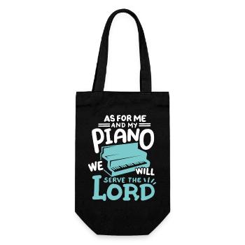 Pianist Christlich Klavierspieler - Geschenkbeutel für Flaschen - Schwarz - Vorne