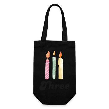 3e anniversaire bougie - Sac à bouteille - noir - Devant