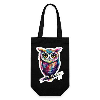 Cute Owl Kawaii Mascot - Gift Bag for Bottles - black - Front