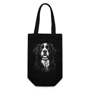 Bernese Mountain Dog Portrait Dog Dog - Gift Bag for Bottles - black - Front