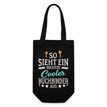 So sieht ein richtig cooler Buchbinder aus - Geschenkbeutel für Flaschen - Schwarz - Vorne