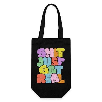 Bright Colourful Slang Typography Design - Gift Bag for Bottles - black - Front