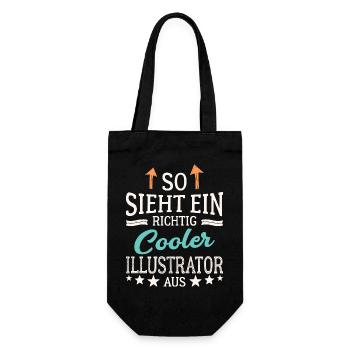 So sieht ein richtig cooler Illustrator aus - Geschenkbeutel für Flaschen - Schwarz - Vorne