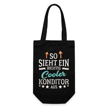 So sieht ein richtig cooler Konditor aus - Geschenkbeutel für Flaschen - Schwarz - Vorne