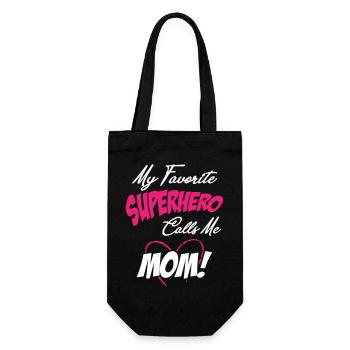 My Favorite Superhero Calls Me Mom - Geschenkbeutel für Flaschen - Schwarz - Vorne