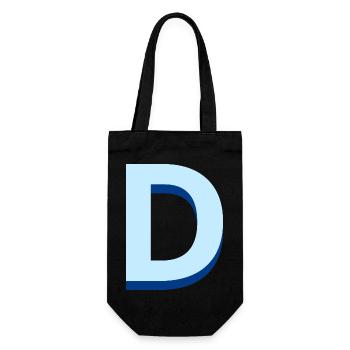 Pop und moderner blauer Buchstabe d - Geschenkbeutel für Flaschen - Schwarz - Vorne