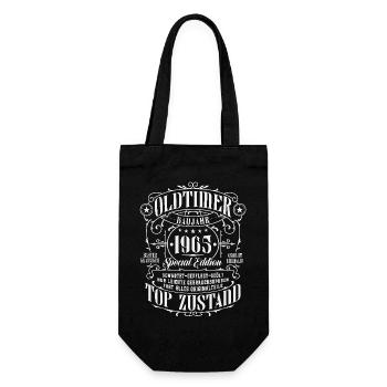 Oldtimer 1965 Jahrgang geboren Geburtstag Geschenk - Geschenkbeutel für Flaschen - Schwarz - Vorne