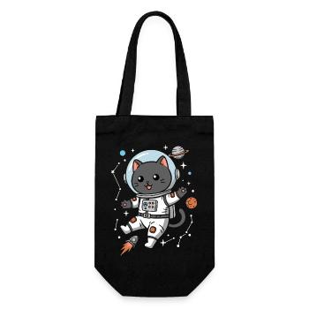 Space Cat - Gift Bag for Bottles - black - Front