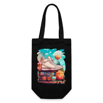 Colorful creation funfair, games, candy - Gift Bag for Bottles - black - Front
