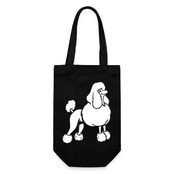Elegant Poodle Silhouette White Minimalist - Gift Bag for Bottles - black - Front