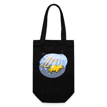 Yellow Catmarine - Geschenkbeutel für Flaschen - Schwarz - Vorne