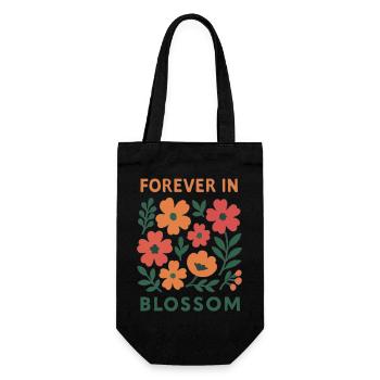 Always in bloom - floral - Gift Bag for Bottles - black - Front