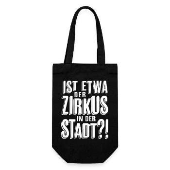 Ist etwa der Zirkus in der Stadt - Geschenkbeutel für Flaschen - Schwarz - Vorne