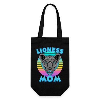 Lion Mère Fête des Mères Maman - Sac à bouteille - noir - Devant