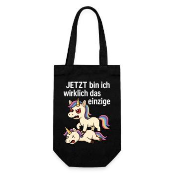 jetzt bin ich wirklich das einzige - Geschenkbeutel für Flaschen - Schwarz - Vorne