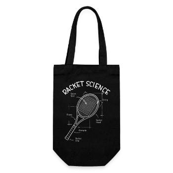 Tennis Racket Design Racket Science fun - Geschenkbeutel für Flaschen - Schwarz - Vorne