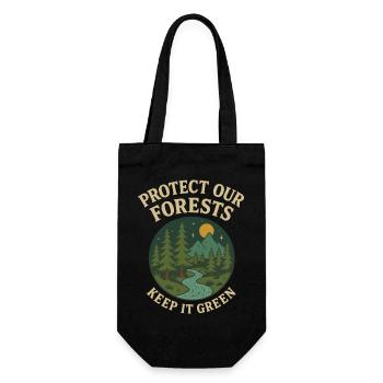 Forest protection nature motif - Gift Bag for Bottles - black - Front