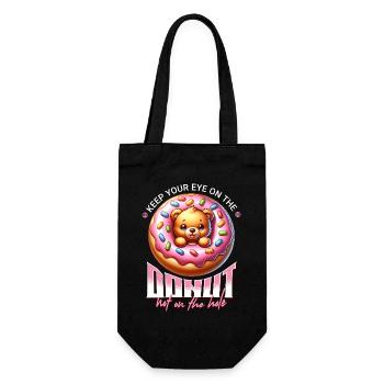 Donut bear motif with icing - Gift Bag for Bottles - black - Front