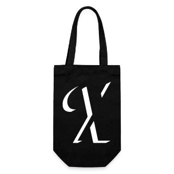 Abstract Letter Geometry Pattern in Black and White - Gift Bag for Bottles - black - Front
