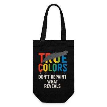 Les vraies couleurs ne repeignent pas ce qui révèle - Sac à bouteille - noir - Devant