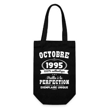40th Birthday - October 1985 Perfection - Gift Bag for Bottles - black - Front