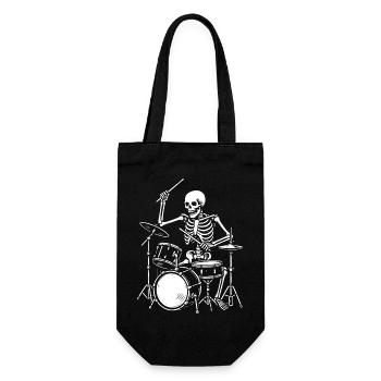 Skeleton Playing the Drums Artwork - Gift Bag for Bottles - black - Front