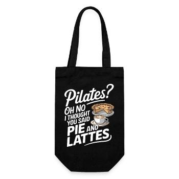 Kuchen und Latte Humor Design - Geschenkbeutel für Flaschen - Schwarz - Vorne
