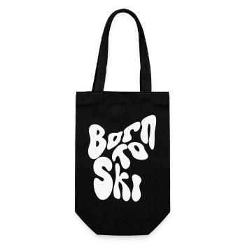 Born to Ski - Winter Design - Geschenkbeutel für Flaschen - Schwarz - Vorne