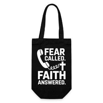Fear Called Faith Answered Jesus - Geschenkbeutel für Flaschen - Schwarz - Vorne