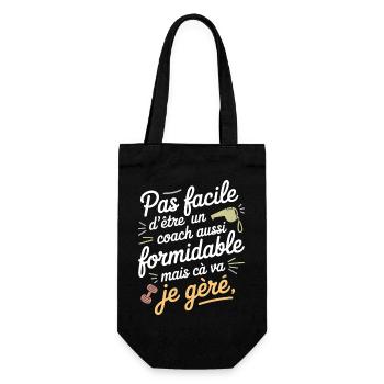 Coach formidable – Citation douce & humour - Sac à bouteille - noir - Devant