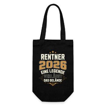 Rentner 2026 Rente Rentnerin Legende Ruhestand - Geschenkbeutel für Flaschen - Schwarz - Vorne