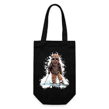 Yorkshire Terrier Dog Ski Skiing - Gift Bag for Bottles - black - Front