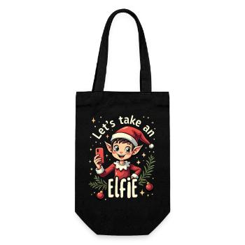 Let's take an elfie - Gift Bag for Bottles - black - Front