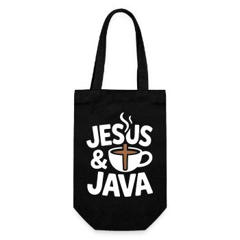 Jesus and coffee for coffee lovers - Gift Bag for Bottles - black - Front