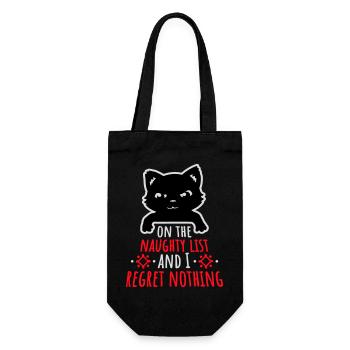 On the naughty list and regret nothing Böse Katze - Gift Bag for Bottles - black - Front