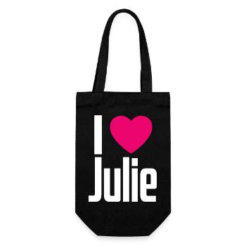 I Love Julie Pink Heart I Love Julie - Gift Bag for Bottles - black - Front